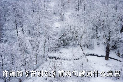 許巍的《在別處》前兩句歌詞什么意思