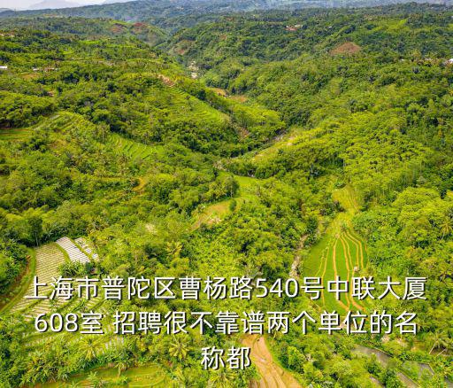 上海市普陀區曹楊路540號中聯大廈608室 招聘很不靠譜兩個單位的名稱都