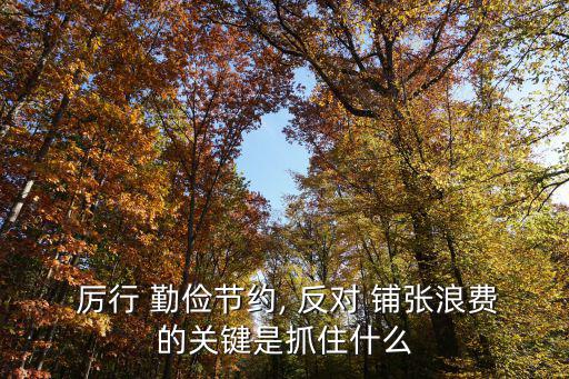 厲行勤儉節約反對鋪張浪費