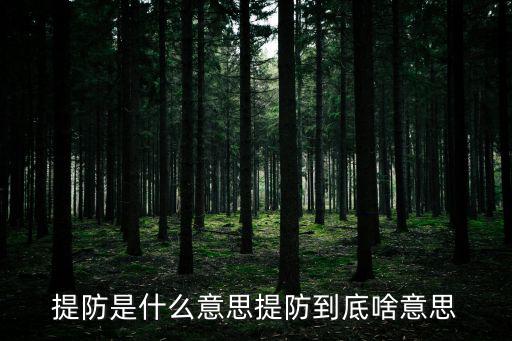 提防讀音,提防字有何含義?