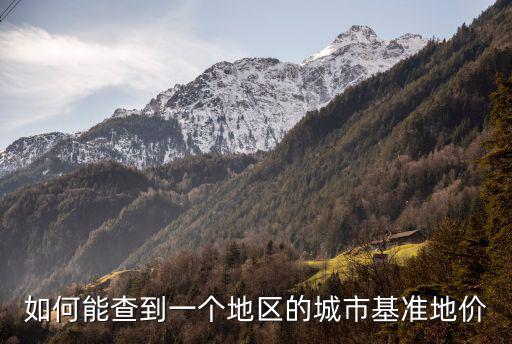 如何能查到一個地區的城市基準地價
