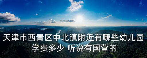 天津市西青區中北鎮附近有哪些幼兒園 學費多少 聽說有國營的