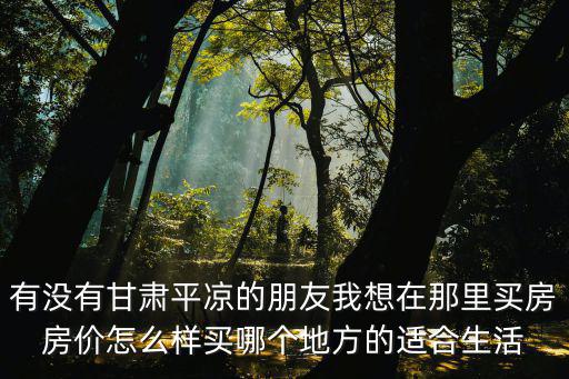有沒有甘肅平?jīng)龅呐笥盐蚁朐谀抢镔I房房價(jià)怎么樣買哪個(gè)地方的適合生活