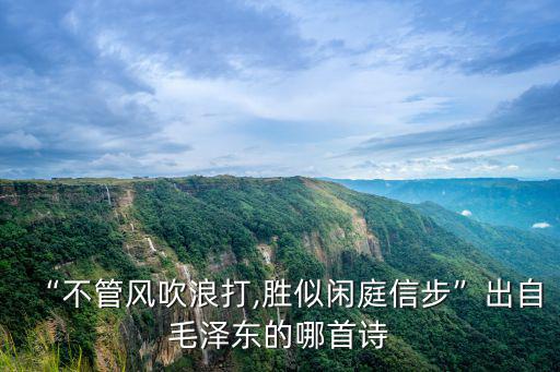 “不管風吹浪打,勝似閑庭信步”出自毛澤東的哪首詩