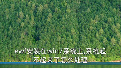 ewf安裝在win7系統上,系統起不起來了怎么處理