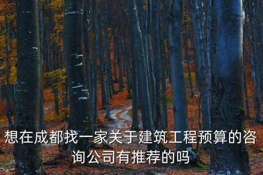 想在成都找一家關(guān)于建筑工程預(yù)算的咨詢公司有推薦的嗎