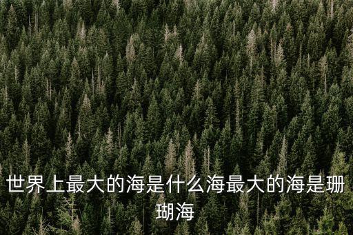 世界上最大的海是什么海最大的海是珊瑚海