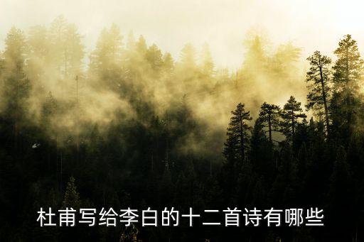 杜甫寫給李白的十二首詩有哪些