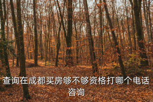 成都市房屋樓齡查詢，查詢在成都買房夠不夠資格打哪個電話咨詢