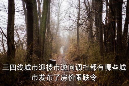 三四線城市迎樓市逆向調(diào)控都有哪些城市發(fā)布了房價限跌令