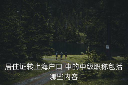 居住證轉上海戶口 中的中級職稱包括哪些內容