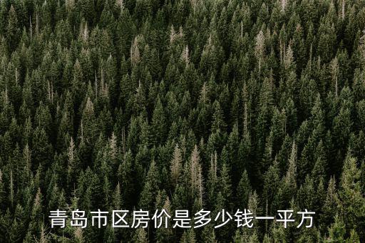 青島市區房價是多少錢一平方