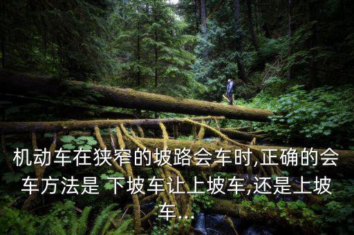 下坡車,3.下坡車在坡底不上坡必須讓上坡車先行