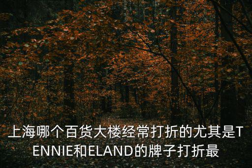 上海哪個百貨大樓經(jīng)常打折的尤其是TENNIE和ELAND的牌子打折最