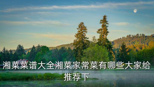 湘菜菜譜大全湘菜家常菜有哪些大家給推薦下
