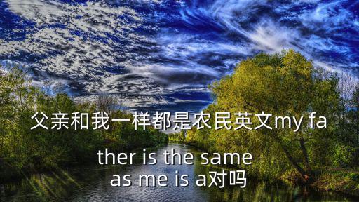 父親和我一樣都是農民英文my father is the same as me is a對嗎