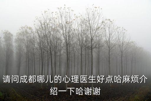 請問成都哪兒的心理醫(yī)生好點(diǎn)哈麻煩介紹一下哈謝謝