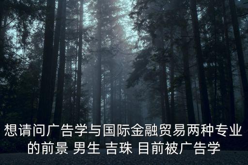 想請問廣告學與國際金融貿易兩種專業(yè)的前景 男生 吉珠 目前被廣告學