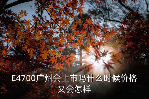 E4700廣州會上市嗎什么時候價格又會怎樣