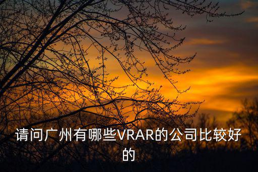 請問廣州有哪些VRAR的公司比較好的