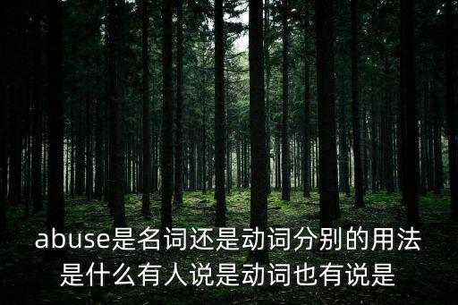 abuse是名詞還是動詞分別的用法是什么有人說是動詞也有說是