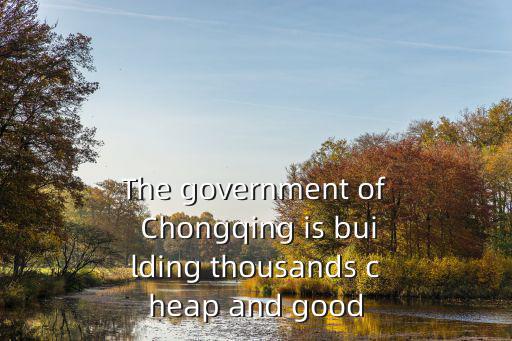 重慶市政府互聯網部門，The government of Chongqing is building thousands cheap and good