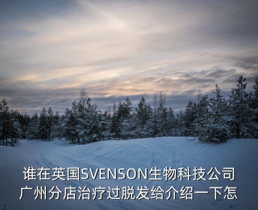 誰在英國SVENSON生物科技公司廣州分店治療過脫發給介紹一下怎