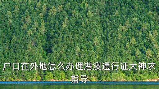 戶口在外地怎么辦理港澳通行證大神求指導(dǎo)