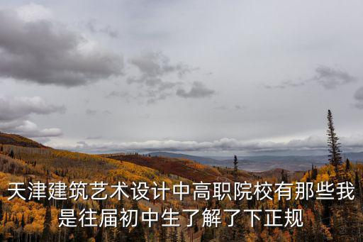 天津建筑藝術設計中高職院校有那些我是往屆初中生了解了下正規