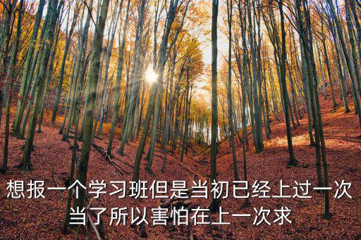 想報一個學習班但是當初已經上過一次當了所以害怕在上一次求