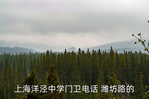 上海洋涇中學門衛電話 濰坊路的