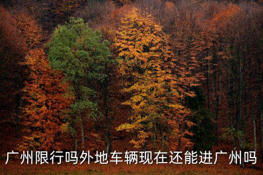 廣州限行嗎外地車輛現在還能進廣州嗎