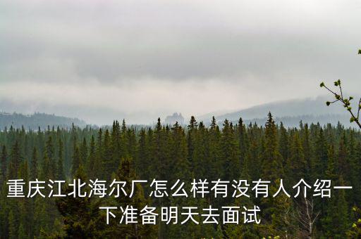 重慶江北海爾廠怎么樣有沒有人介紹一下準備明天去面試