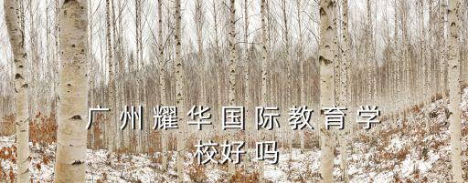 廣 州 耀 華 國 際 教 育 學 校好 嗎