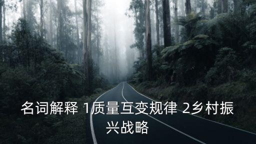 上海市鄉村振興考評招標，名詞解釋 1質量互變規律 2鄉村振興戰略