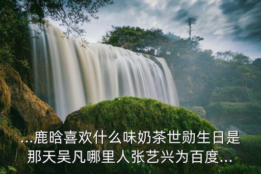...鹿晗喜歡什么味奶茶世勛生日是那天吳凡哪里人張藝興為百度...