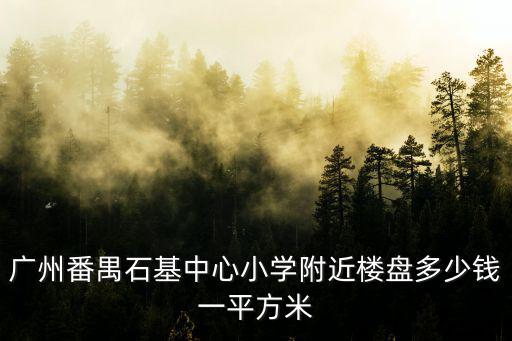 廣州番禺石基中心小學(xué)附近樓盤多少錢一平方米
