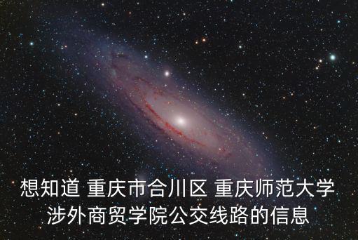 想知道 重慶市合川區 重慶師范大學涉外商貿學院公交線路的信息