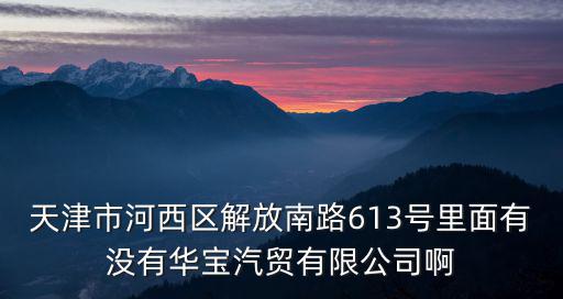 天津市河西區(qū)解放南路613號里面有沒有華寶汽貿(mào)有限公司啊