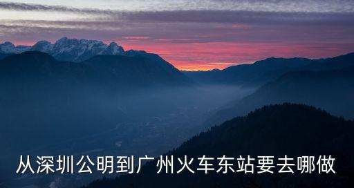 從深圳公明到廣州火車東站要去哪做