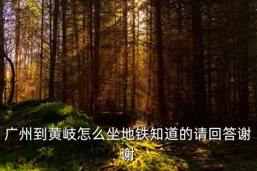 廣州到黃岐怎么坐地鐵知道的請回答謝謝