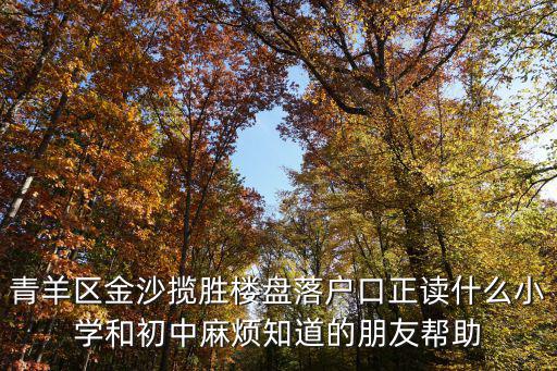 青羊區金沙攬勝樓盤落戶口正讀什么小學和初中麻煩知道的朋友幫助
