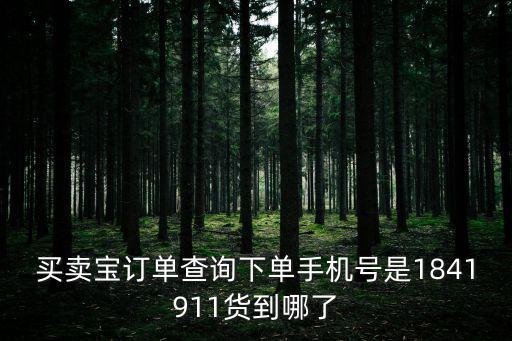 買(mǎi)賣(mài)寶訂單查詢(xún)下單手機(jī)號(hào)是1841911貨到哪了