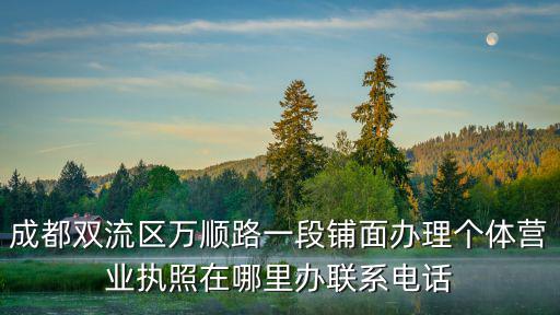 成都雙流區(qū)萬順路一段鋪面辦理個體營業(yè)執(zhí)照在哪里辦聯(lián)系電話