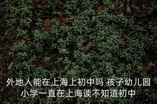 外地人能在上海上初中嗎 孩子幼兒園小學一直在上海讀不知道初中