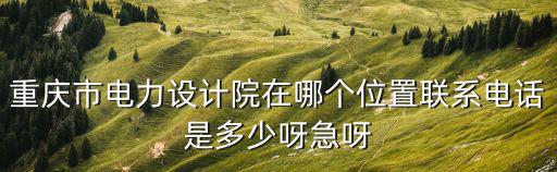 重慶市電力設計院在哪個位置聯系電話是多少呀急呀