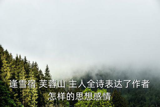 逢雪送芙蓉山主人,第二集:馮-1/山主人》第一首詩