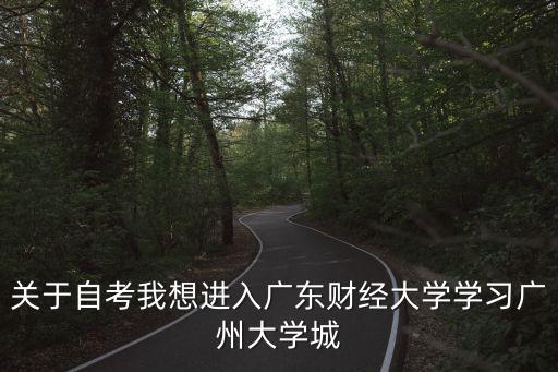 關于自考我想進入廣東財經大學學習廣州大學城