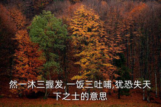 然一沐三握發(fā),一飯三吐哺,猶恐失天下之士的意思