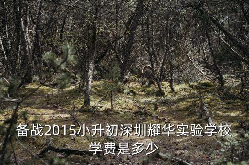 備戰(zhàn)2015小升初深圳耀華實驗學校學費是多少